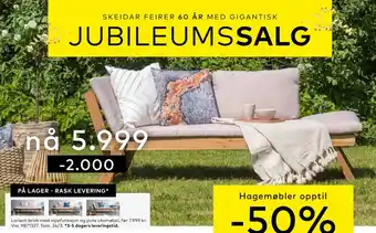Skeidar Lorient brisk med vippfunksjon og pute utemøbel tilbud