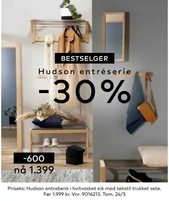 Skeidar Hudson entrebenk tilbud