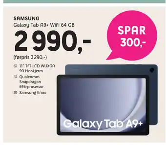 ELON SAMSUNG Galaxy Tab A9+ WiFi 64 GB tilbud