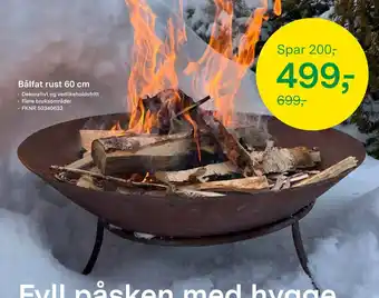 Felleskjøpet Bålfat rust 60 cm tilbud