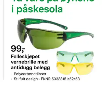 Felleskjøpet Felleskjøpet vernebrille med antidugg belegg tilbud