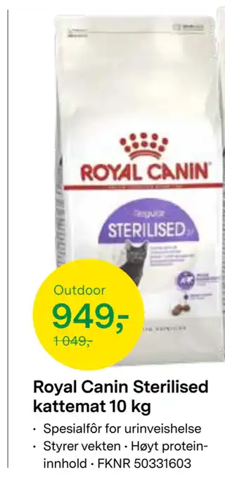 Felleskjøpet Royal Canin Sterilised kattemat 10 kg tilbud