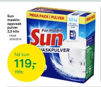 Felleskjøpet Sun maskinoppvask pulver 2,5 kilo tilbud