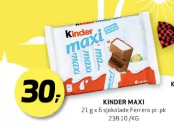 Bunnpris Maxi sjokoladebar tilbud