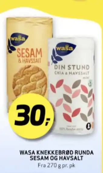 Bunnpris Wasa sesam & havsalt knekkebrød tilbud