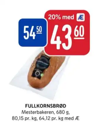 Rema 1000 Mesterbakeren fullkornbrød tilbud