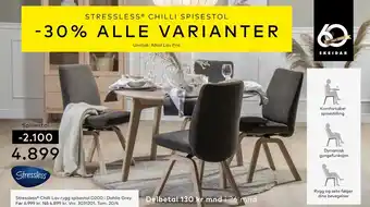 Skeidar Stressless Chilli Lav rygg spisestol D200 tilbud