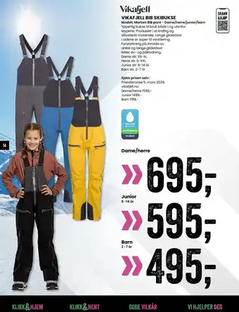 Sport Outlet VIKAFJELL BIB SKIBUKSE tilbud