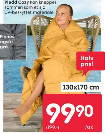 Rusta Pledd Cozy Kan kneppes sammen som et sjal. UV-beskyttet materiale. tilbud