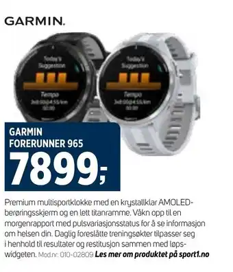 Sport 1 GARMIN FORERUNNER 965 tilbud