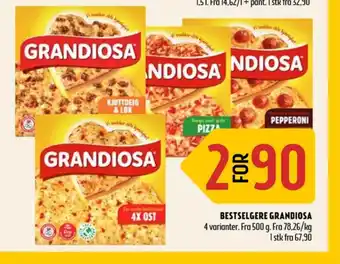 Coop Prix Grandiosa kjøttdeig & løk pizza tilbud