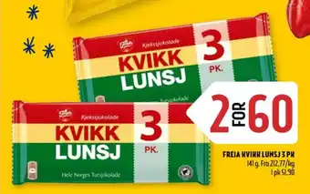 Coop Prix Kvikk lunsj sjokoladebar tilbud