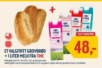 Coop Prix Tine melk & brød tilbud