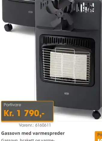 Gassovn med varmespreder