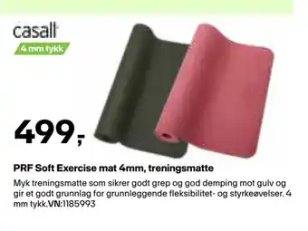 XXL Sport PRF Soft Exercise mat 4mm, treningsmatte tilbud