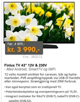 Finlux TV 43" 12V & 230V