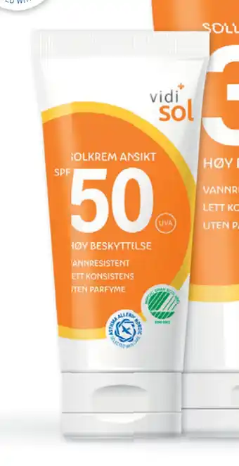 Vitusapotek Vidi sol krem til ansikt SPF 50 tilbud