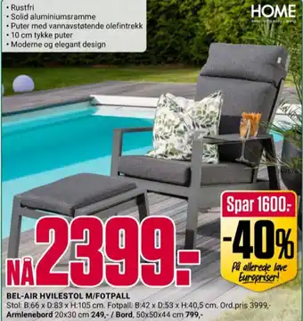 Europris Home hagestol tilbud