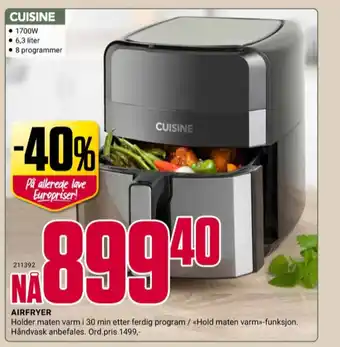 Europris Cuisine airfryer tilbud