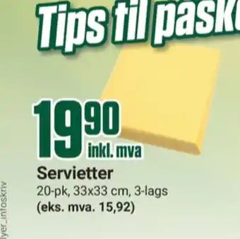 Europris Ukjent servietter tilbud