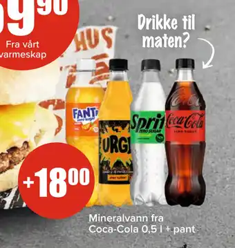 Spar Mineralvann fra Coca-Cola 0,5 l + pant tilbud