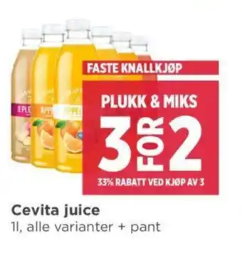Meny Cevita juice tilbud
