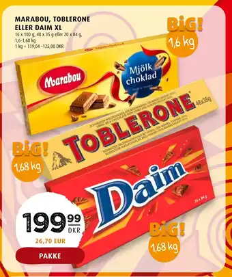 Scandinavian Park MARABOU, TOBLERONE ELLER DAIM XL tilbud