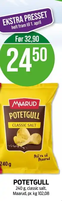 Kiwi Maarud potetgull classic salt tilbud