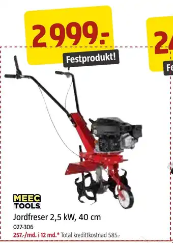 Jula MEEC TOOLS Jordfreser 2,5 kW, 40 cm tilbud