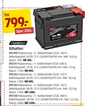 Jula Bilbatteri tilbud