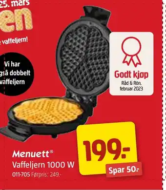 Jula Menuett Vaffeljern 1000 W tilbud