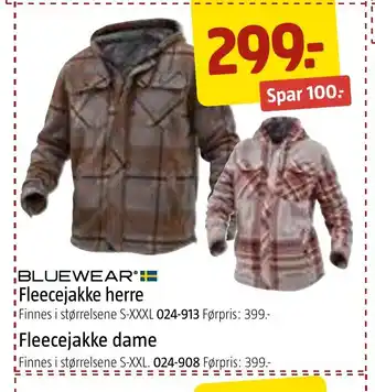 Jula BLUEWEAR Fleecejakke herre tilbud