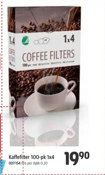 Jula Kaffefilter 100-pk 1x4 tilbud