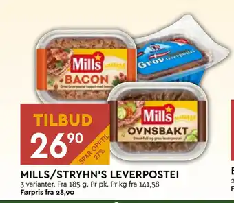 Coop Mega MILLS/STRYHN'S LEVERPOSTEI tilbud
