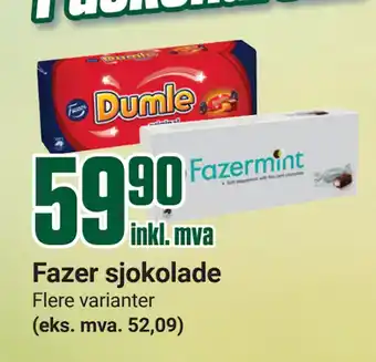 Europris Fazer sjokolade tilbud
