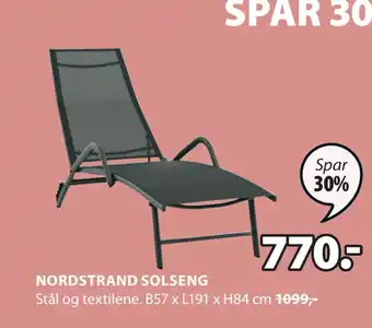 JYSK NORDSTRAND SOLSENG tilbud