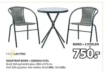 JYSK BORD + 2 STOLER tilbud