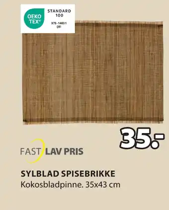 JYSK SYLBLAD SPISEBRIKKE tilbud