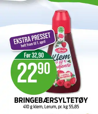 Kiwi BRINGEBÆRSYLTETØY tilbud
