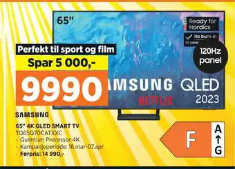 POWER SAMSUNG 65 4K QLED SMART TV tilbud