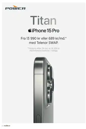 POWER iPhone 15 Pro tilbud