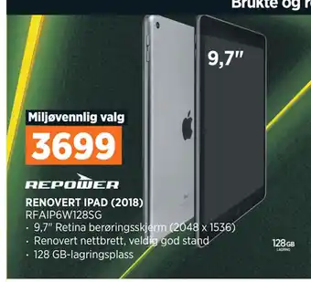 POWER RENOVERT IPAD (2018) tilbud