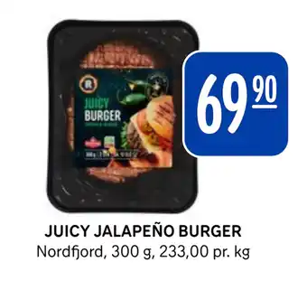 Rema 1000 JUICY JALAPEÑO BURGER tilbud