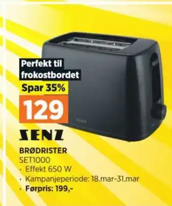 POWER BRØDRISTER SET1000 tilbud