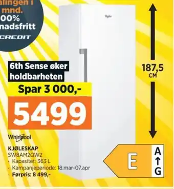 POWER KJØLESKAP SW8AM2QW2 tilbud