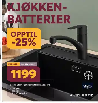Megaflis Grohe Start kjøkkenbatteri matt sort tilbud