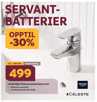 Megaflis Grohe Start Flow servantarmatur krom tilbud