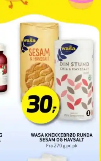 Bunnpris Wasa sesam & havsalt knekkebrød tilbud