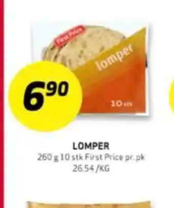 Bunnpris First price lomper tilbud