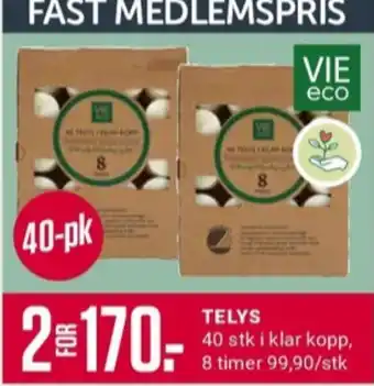 Europris Vie selected telys tilbud
